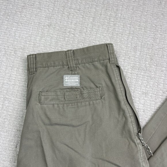Columbia Pants Mens 36x34 Tan Khaki Duck Canvas Utility Pocket Outdoors Camping - Picture 2 of 11